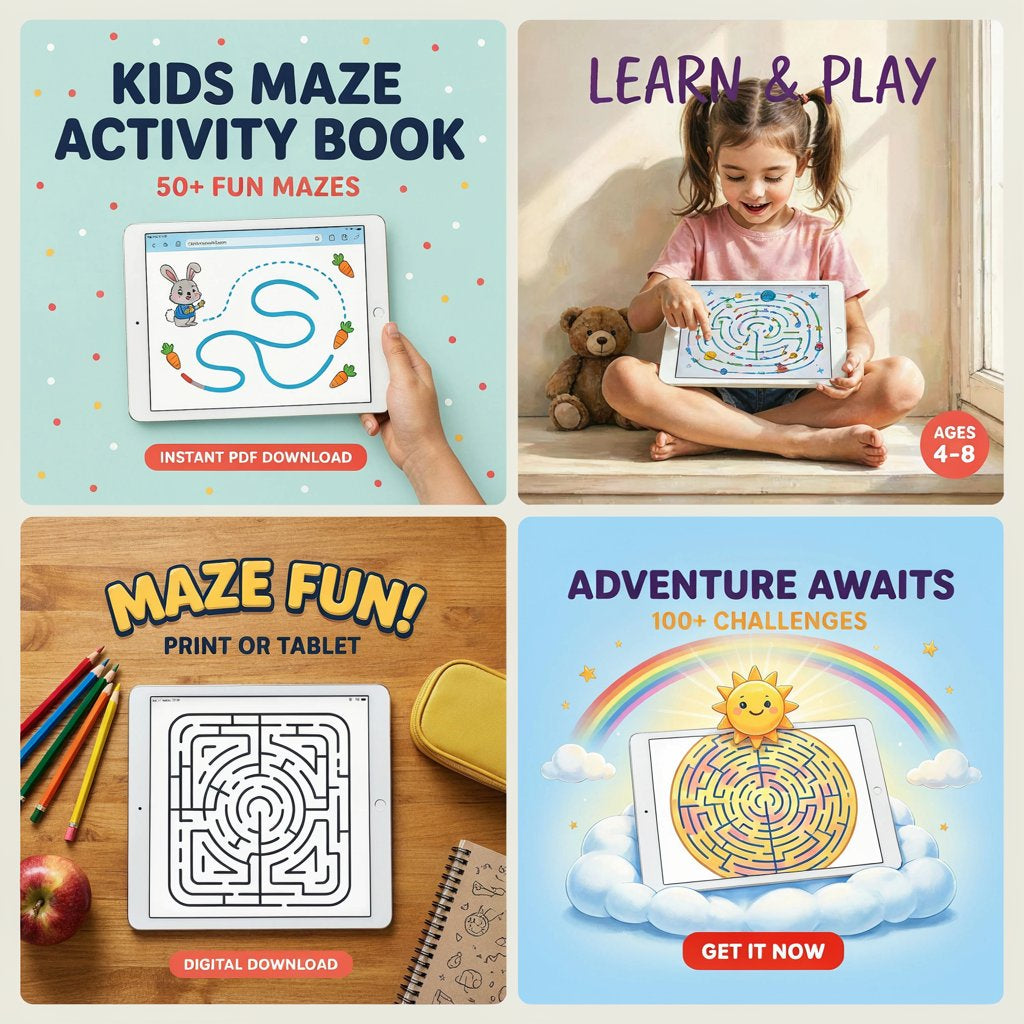 Kids Maze Activity Book (Digital download PDF)