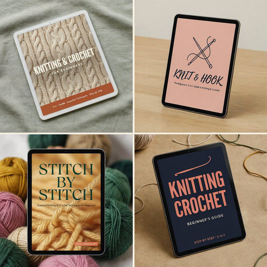Knitting & Crochet for Beginners – 2-in-1 Guide | Essential Knitting & Crochet Techniques | Step-by-Step (Digital download PDF)