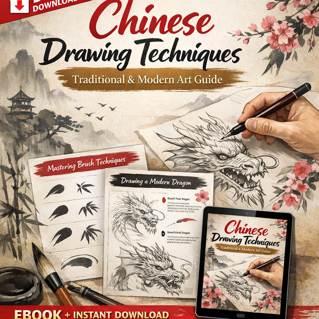 Chinese Drawing Techniques – Traditional & Modern Art Guide (Instant PDF Download)