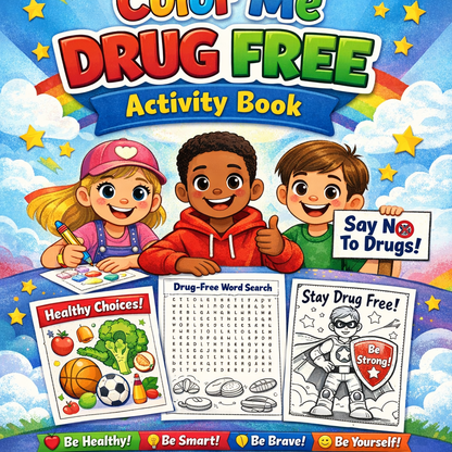 Color Me Drug Free Activity Book – Educational Coloring & Awareness Workbook for Kids (Instant PDF Download)