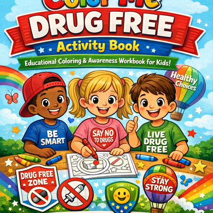 Color Me Drug Free Activity Book – Educational Coloring & Awareness Workbook for Kids (Instant PDF Download)