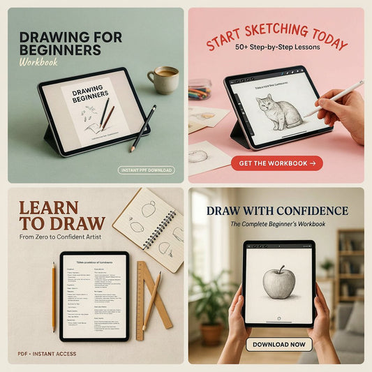 Drawing for Beginners Workbook (Digital download PDF)