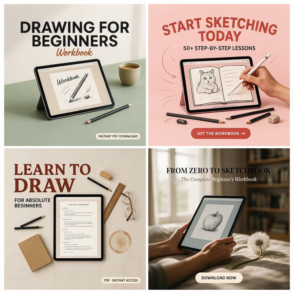 Drawing for Beginners Workbook (Digital download PDF)