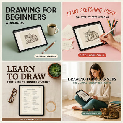 Drawing for Beginners Workbook (Digital download PDF)