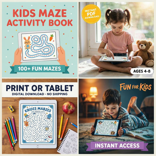 Kids Maze Activity Book (Digital download PDF)