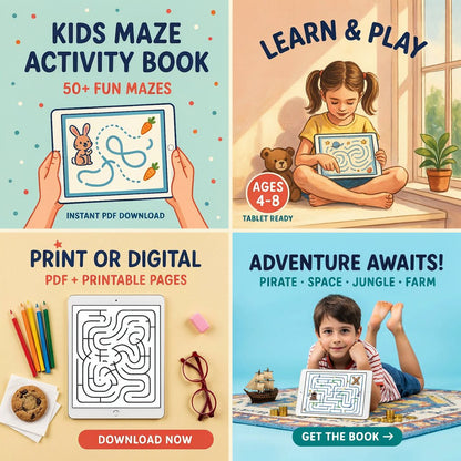 Kids Maze Activity Book (Digital download PDF)