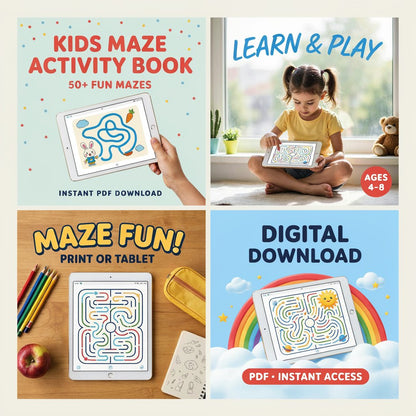 Kids Maze Activity Book (Digital download PDF)