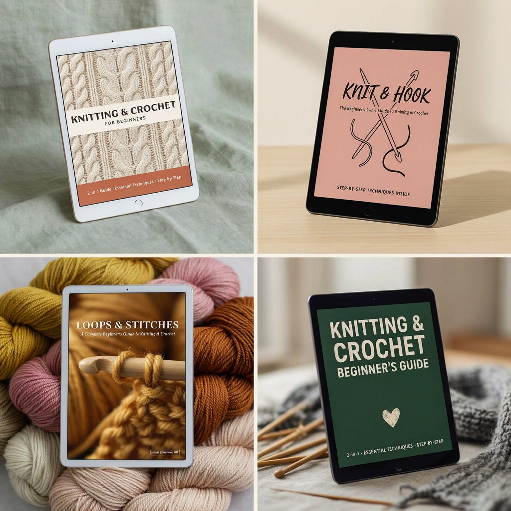 Knitting & Crochet for Beginners – 2-in-1 Guide | Essential Knitting & Crochet Techniques | Step-by-Step (Digital download PDF)