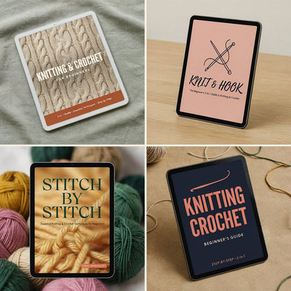 Knitting & Crochet for Beginners – 2-in-1 Guide | Essential Knitting & Crochet Techniques | Step-by-Step (Digital download PDF)