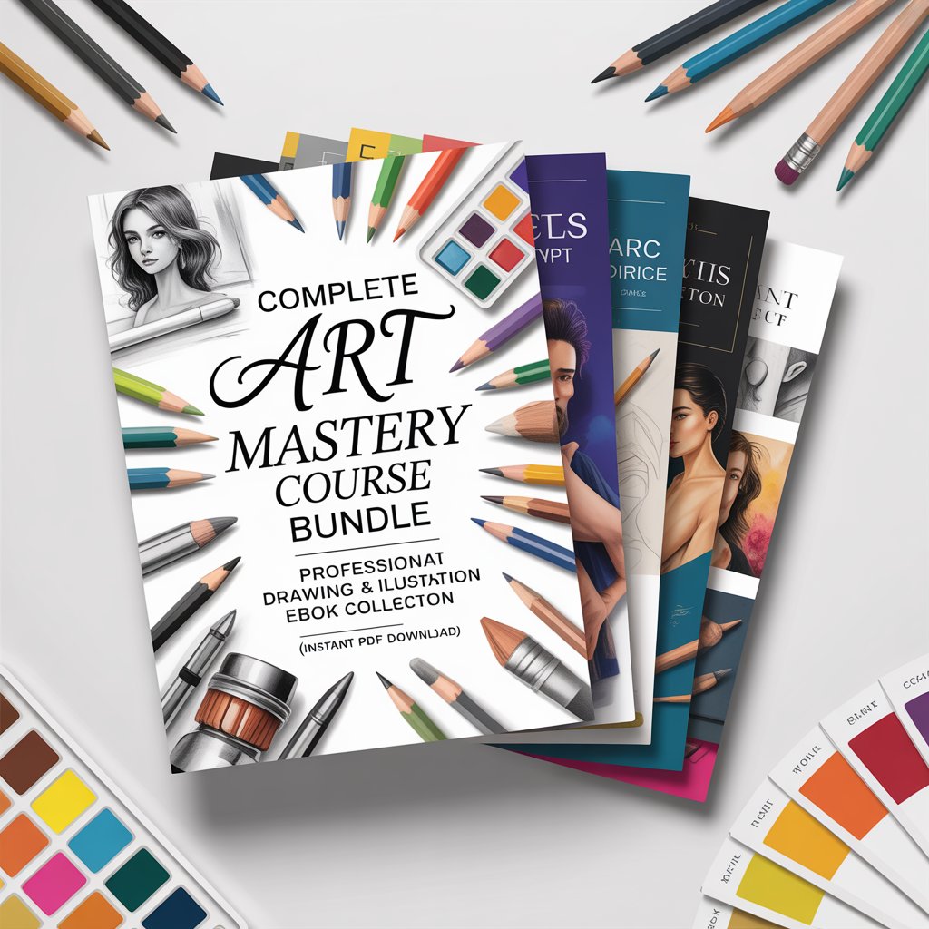 Ultimate Art Mastery 5-in-1 Course Bundle – Complete Drawing & Illustration Program (Instant PDF Download)
