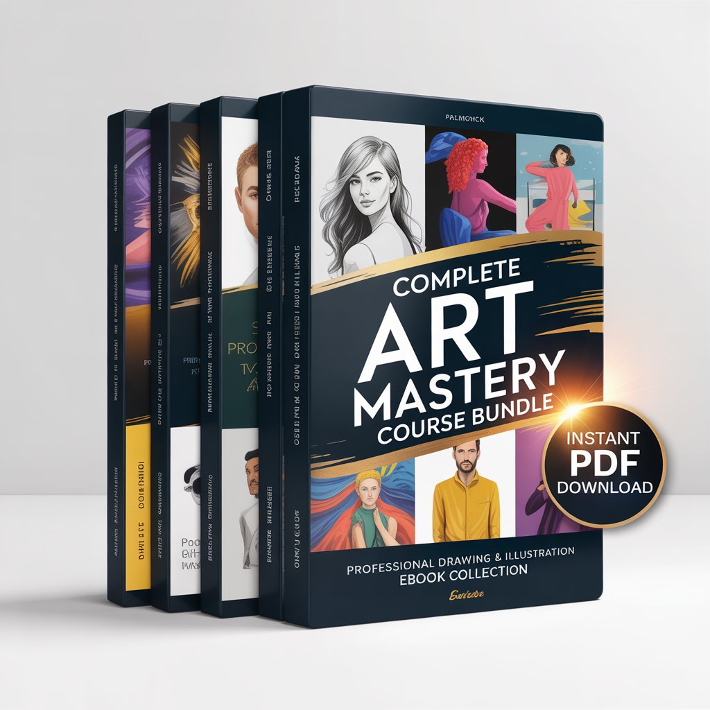 Ultimate Art Mastery 5-in-1 Course Bundle – Complete Drawing & Illustration Program (Instant PDF Download)